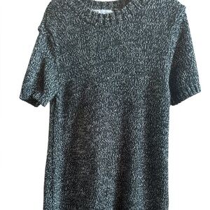 Zara Woman’s Size Small Monochrome Wool Blend Knit Shift‎ Dress Short Sleeves